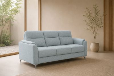 Astra Compact 3 Seater Sofa (Pet Friendly Fabric, Pastel Blue)
