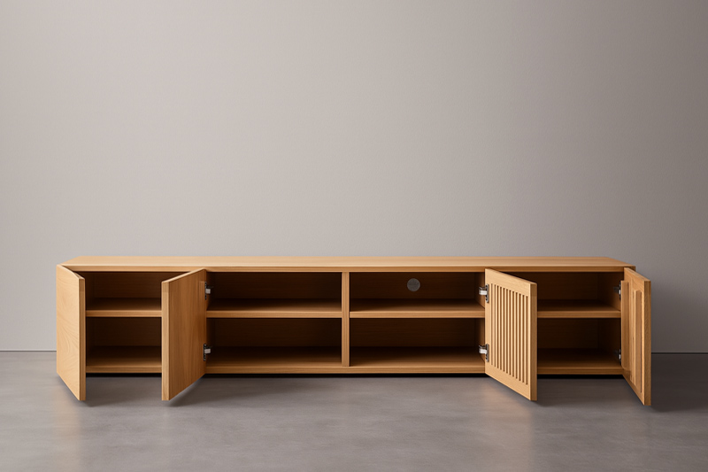 Callisto Wood TV Console (Solid Oak Wood) - Image 3