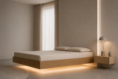 Levity Air Floating Bed Frame (Solid Oak Wood)