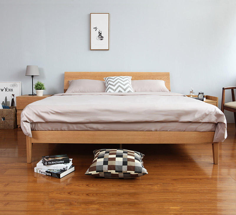 antoine wood bed frame (solid oak wood)